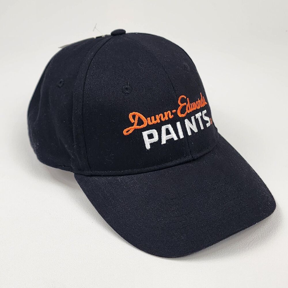 Dunn-Edwards Paints Baseball Cap Hat Black Orange Embroidered Adjustable